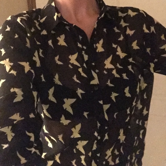 Midnight Escape Black Semi-Sheer Blouse - Picture 2 of 2